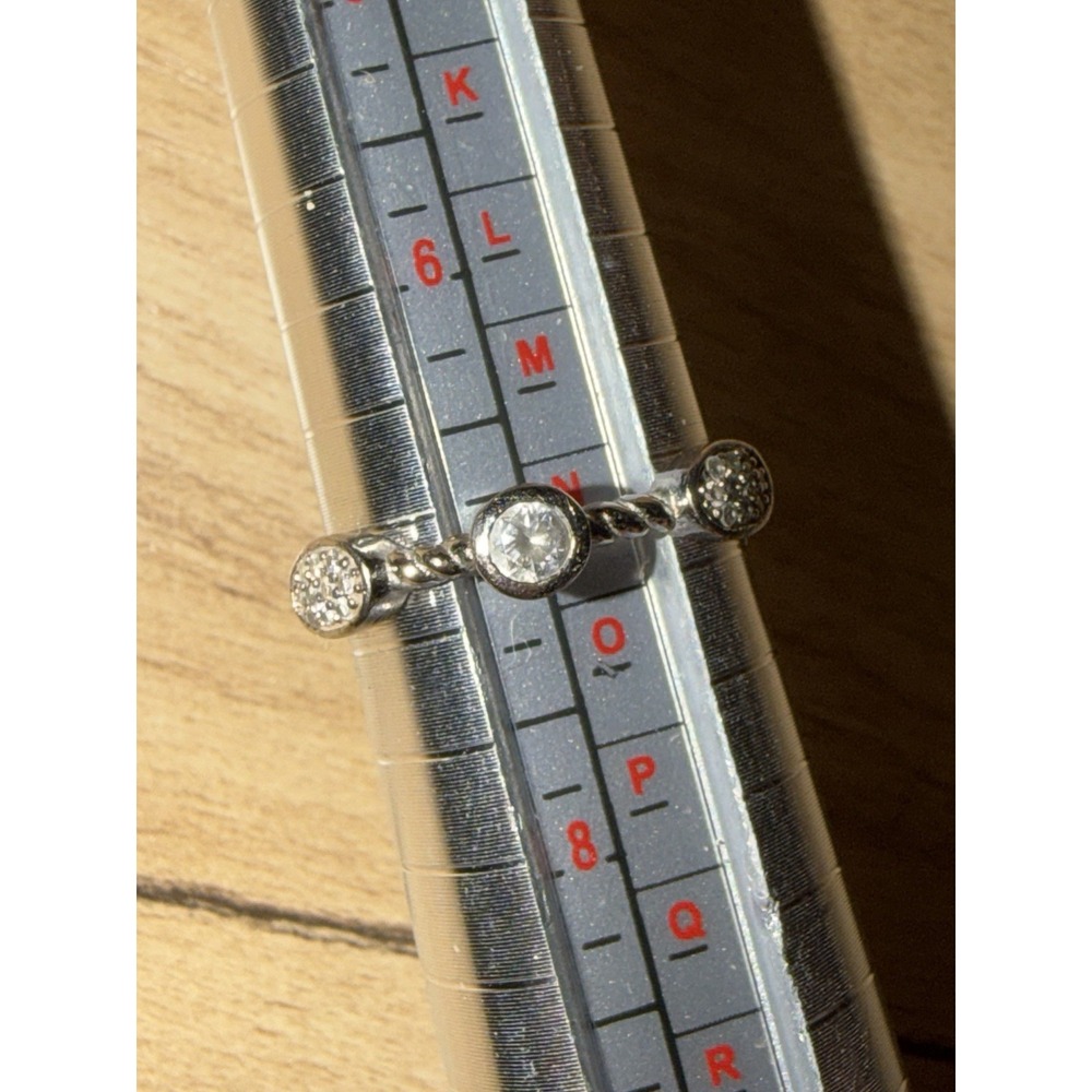 Vintage Sterling‎ Silver Modernist Ring Size 7 Stackable Rope Crossover